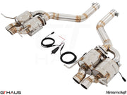 Premium exhaust system for Bentley Continental GT Speed V8/W12, featuring dual electronic valves and stainless steel construction.