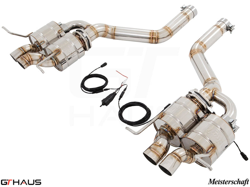 Premium exhaust system for Bentley Continental GT Speed V8/W12, featuring dual electronic valves and stainless steel construction.