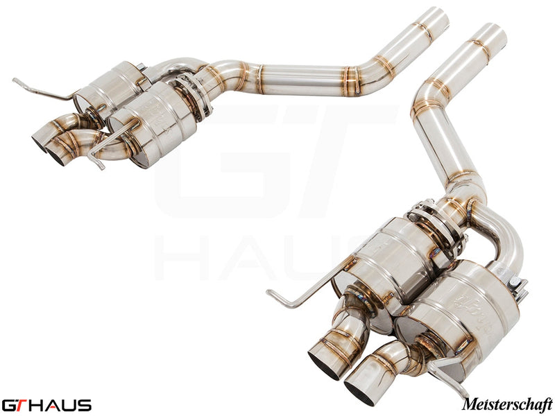 Premium exhaust system for Bentley Continental GT Speed V8/W12, featuring stainless steel construction and electronic valve control.
