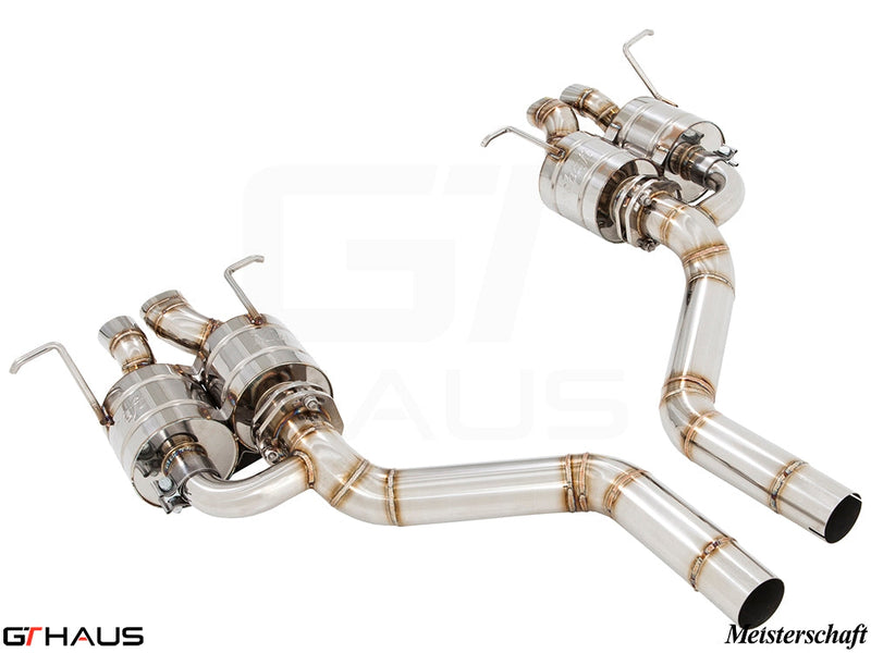Premium exhaust system for Bentley Continental GT Speed V8/W12, featuring stainless steel construction and electronic valve control.