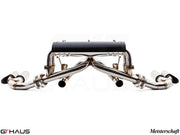 Premium exhaust system for Ferrari F430 Coupe/Spider, featuring stainless steel construction and dual tips for enhanced performance.