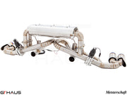 Premium performance exhaust system for Ferrari F430 Coupe/Spider, featuring stainless steel construction and electronic valve control.