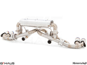 Premium exhaust system for Ferrari F430 Coupe and Spider, featuring stainless steel construction and enhanced performance.
