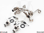 Premium performance exhaust system for Ferrari F430 Scuderia Coupe, featuring stainless steel construction and electronic valve control.