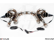 Premium exhaust system for Ferrari F430 Scuderia Coupe, featuring stainless steel construction and electronic valve control.