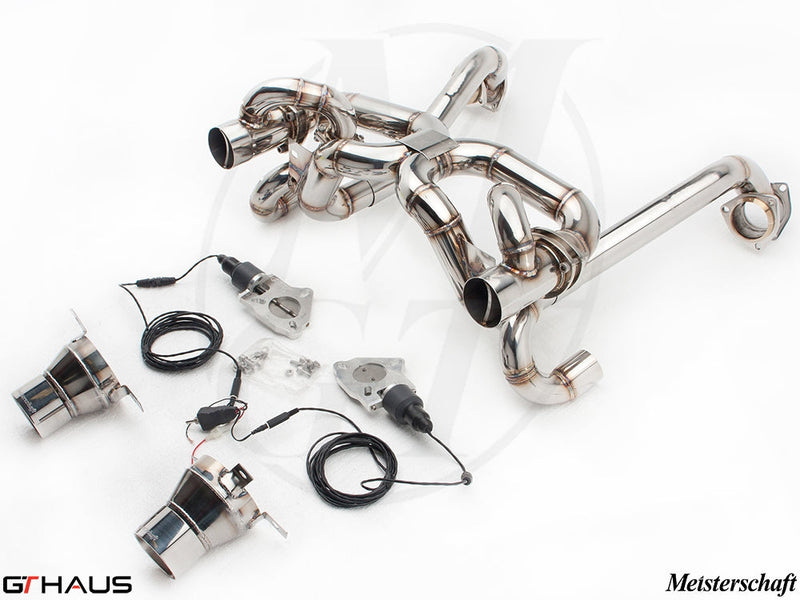 Premium exhaust system for Ferrari F430 Scuderia Coupe, featuring stainless steel construction and electronic valve control.