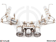 Premium Meisterschaft exhaust system for Ferrari F458 V8 Coupe/Spider, featuring stainless steel construction and electronic valve control.