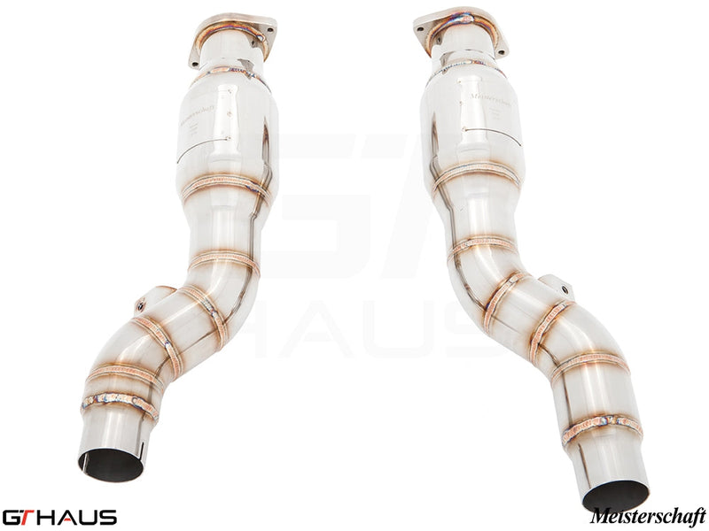 Premium stainless steel SR pipe for Ferrari F599 GTB/GTO, designed to remove secondary cat-converters for enhanced performance.