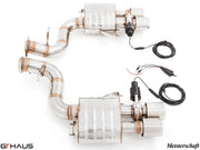 Premium exhaust system for Ferrari F599 GTB/GTO V12 Coupe, featuring stainless steel construction and electronic valve control.