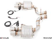 Premium exhaust system for Ferrari F599 GTB/GTO V12 Coupe, featuring stainless steel construction and electronic valve control.