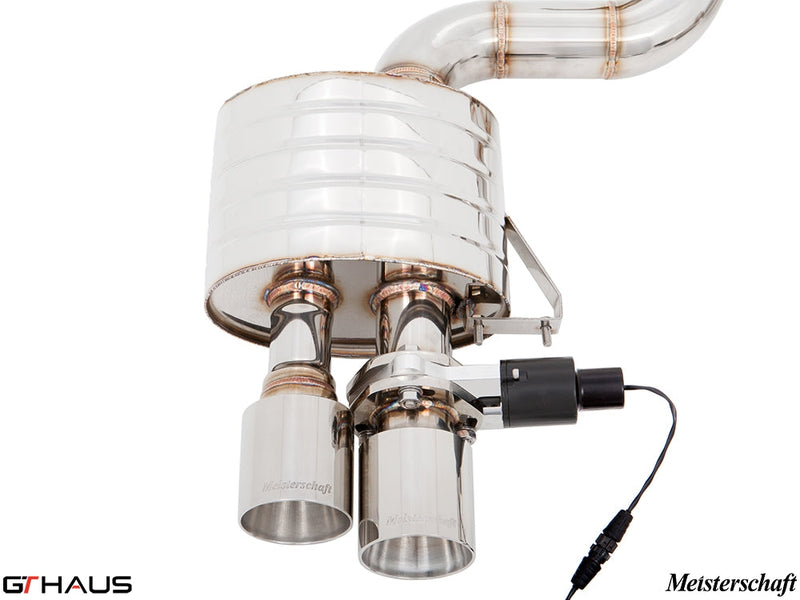 Premium exhaust system for Ferrari F599 GTB/GTO V12 Coupe, featuring stainless steel construction and electronic valve control.