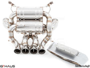 Premium exhaust system for Lamborghini Aventador LP700/720/750-4 Coupe, featuring polished stainless steel construction.