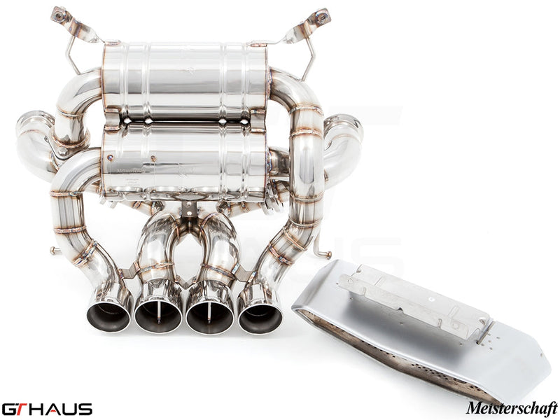 Premium exhaust system for Lamborghini Aventador LP700/720/750-4 Coupe, featuring polished stainless steel construction.