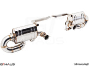 Premium exhaust system for Lamborghini Gallardo V10 Coupe and Spyder, featuring polished stainless steel construction.