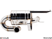 Premium Meisterschaft exhaust system for Lamborghini Gallardo V10 Coupe and Spyder, featuring polished stainless steel design.