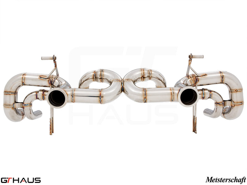 Premium performance exhaust system for Lamborghini Gallardo V10 LP550/560/570, featuring stainless steel construction.