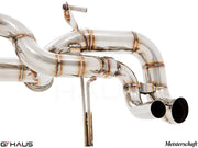 Premium stainless steel exhaust system for Lamborghini Gallardo V10 LP550/560/570, showcasing precision craftsmanship and performance.