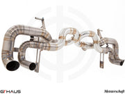 Premium performance exhaust system for Lamborghini Gallardo V10 LP550/560/570, featuring stainless steel construction.