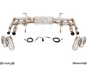 Premium Meisterschaft exhaust system for Lamborghini Huracan LP610-4 Coupe, featuring stainless steel construction and electronic valve control.