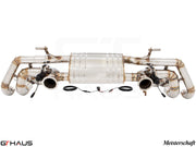 Premium exhaust system for Lamborghini Huracan LP610-4 Coupe, featuring stainless steel construction and electronic valve control.