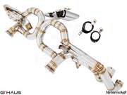 Premium Meisterschaft exhaust system for Lamborghini Huracan LP610-4 Coupe, featuring high-performance stainless steel construction.