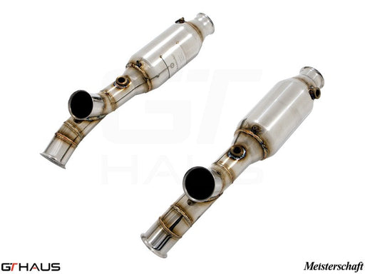 Premium sport catted pipes for 2006 Lamborghini Murcielago LP620 SR 400, featuring stainless steel construction.