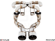 Premium exhaust system for Lamborghini Murcielago V12, featuring stainless steel construction and dual tips for enhanced performance.