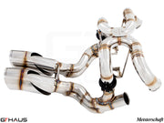 Premium Meisterschaft exhaust system for Lamborghini Murcielago LP640 V12, featuring T304 stainless steel construction.