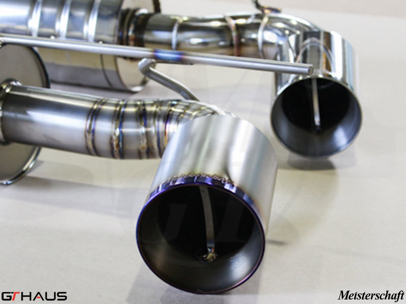Premium stainless steel exhaust system for Lotus Elise/Exige SC, showcasing precision craftsmanship and performance design.