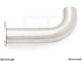 Lotus Emira 2022+ full cat-back OPF delete pipe, crafted from high-quality stainless steel for enhanced performance.