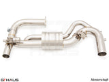Premium stainless steel exhaust system for Lotus Emira I4 2.0T, designed for enhanced performance and sound.