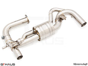 Premium stainless steel exhaust system for Lotus Emira V6 3.0 SC, featuring enhanced performance and sound.