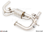 Premium stainless steel exhaust system for Lotus Emira V6 3.0 SC, featuring electronic valve control for enhanced performance.