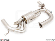 Premium stainless steel exhaust system for Lotus Emira V6 3.0 SC, featuring advanced electronic valve control for enhanced performance.