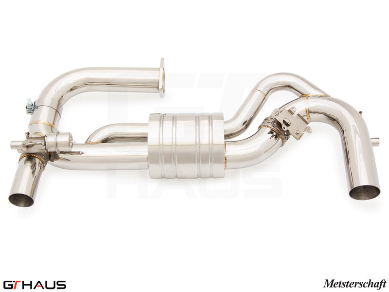 Premium stainless steel exhaust system for Lotus Emira V6 3.0 SC, designed for enhanced performance and sound.