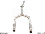 Premium cat-back exhaust pipes for 2016-2018 Mercedes-Benz A205 C-convertible C400/450/43, featuring stainless steel construction.