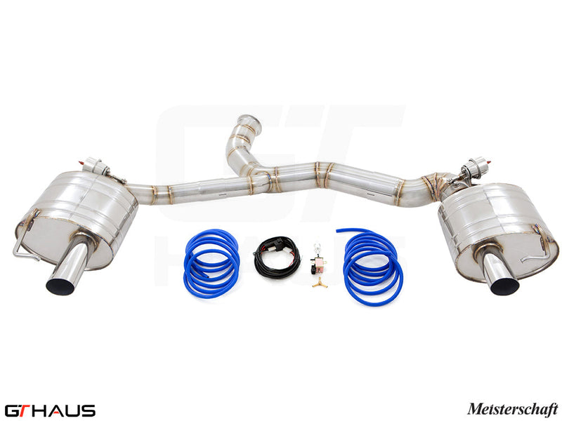 Premium exhaust system for Mercedes-Benz A205 C-convertible C400/450/43 AMG, featuring stainless steel construction and electronic valve control.