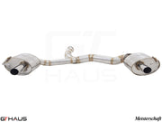 Premium performance exhaust system for Mercedes-Benz A205 C-convertible C400/450/43 AMG, featuring dual tips and stainless steel construction.