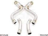 Premium down pipes for 2016-2018 Mercedes-Benz A205 C-convertible with OBD2 and 400 CEL sport cats. High-performance design.