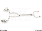 Premium stainless steel exhaust system for Mercedes-Benz A205 C63 convertible, featuring dual electronic valves for enhanced performance.