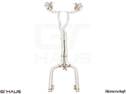Premium exhaust system for Mercedes-Benz A205 C63s convertible, featuring dual tips and stainless steel construction.