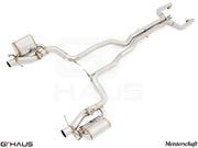 Premium performance exhaust system for Mercedes-Benz A205 C63s convertible, featuring stainless steel construction and electronic valve control.