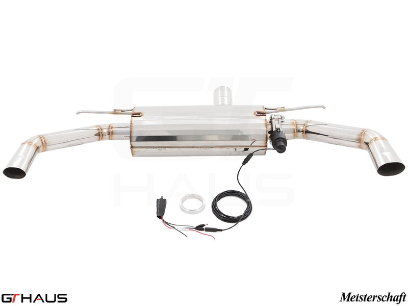 Premium exhaust system for Mercedes-Benz C117 CLA 45 AMG, featuring stainless steel construction and electronic valve control.