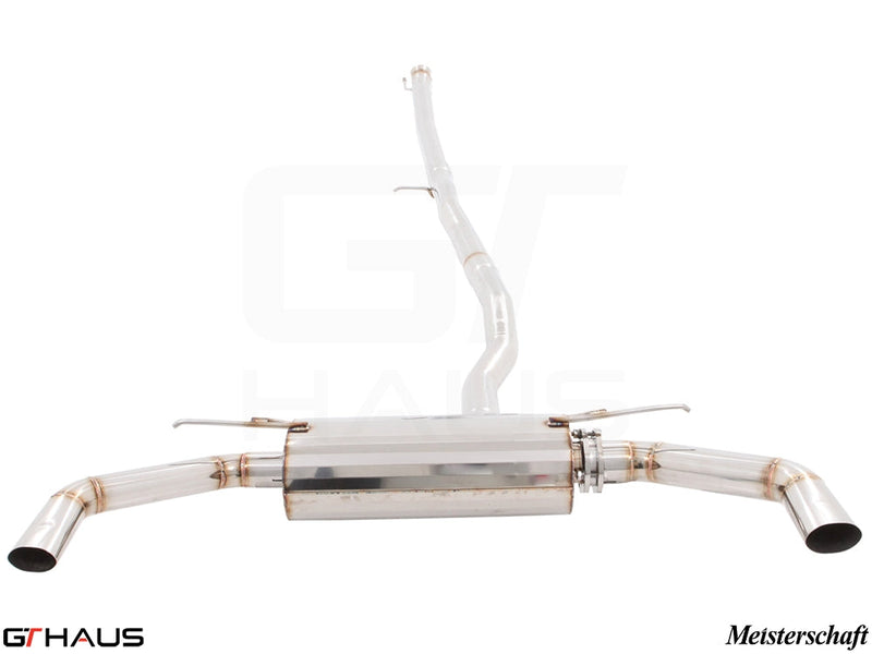 Premium stainless steel exhaust system for Mercedes-Benz C117 CLA 45 AMG, enhancing performance and sound.
