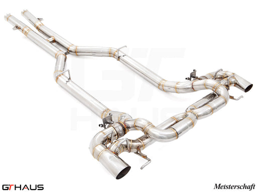 Premium stainless steel exhaust system for Mercedes-Benz C190 AMG GTS and GTR Coupe, enhancing performance and sound.