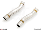 Mercedes-Benz C190 AMG GTS Coupe/Convertible 2015+ down pipe featuring secondary cat-delete, crafted from high-quality stainless steel.