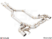 Premium stainless steel exhaust system for Mercedes-Benz C190 AMG GTS Coupe and Convertible, enhancing performance and sound.
