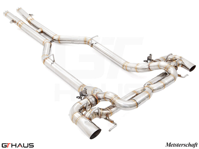 Premium stainless steel exhaust system for Mercedes-Benz C190 AMG GTS Coupe and Convertible, enhancing performance and sound.