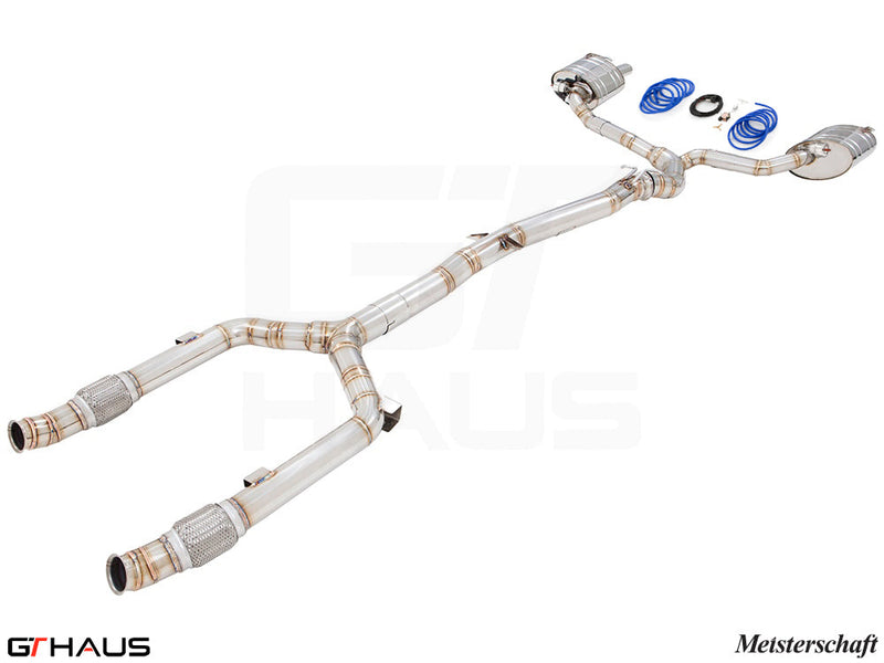 Premium performance exhaust system for Mercedes-Benz C205 C-Coupe C43 AMG V6 Bi-turbo, enhancing sound and efficiency.