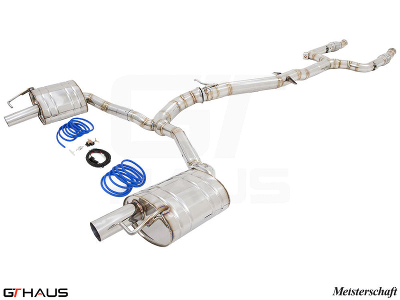 Premium performance exhaust system for Mercedes-Benz C205 C-Coupe C43 AMG, featuring stainless steel construction and electronic valve control.